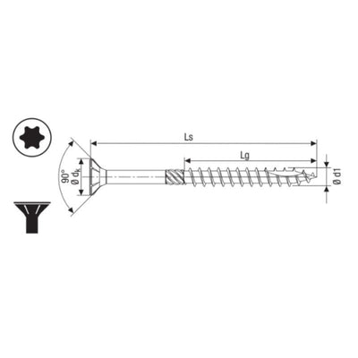 Tornillo Madera 6x180 T30 Torx SPAX SPEEDPOINT (100uds)