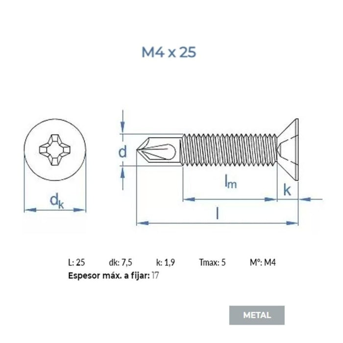 TORNILLO PVC PUNTA BROCA. 4x13 CINCADO P50M413Z