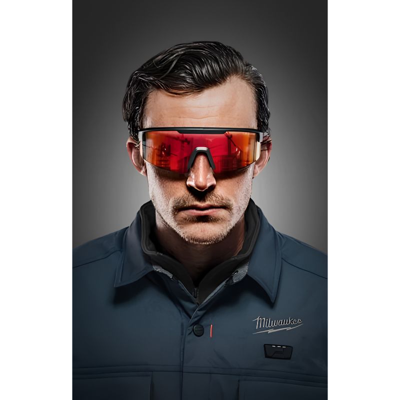 Gafas de Seguridad de Gran Formato Rojo Espejado Milwaukee - 4932500723