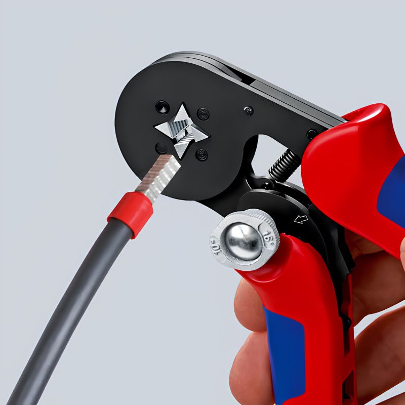 Alicate crimpador autoajustable KNIPEX 97 53 04 para punteras 0,08-10 + 16 mm²