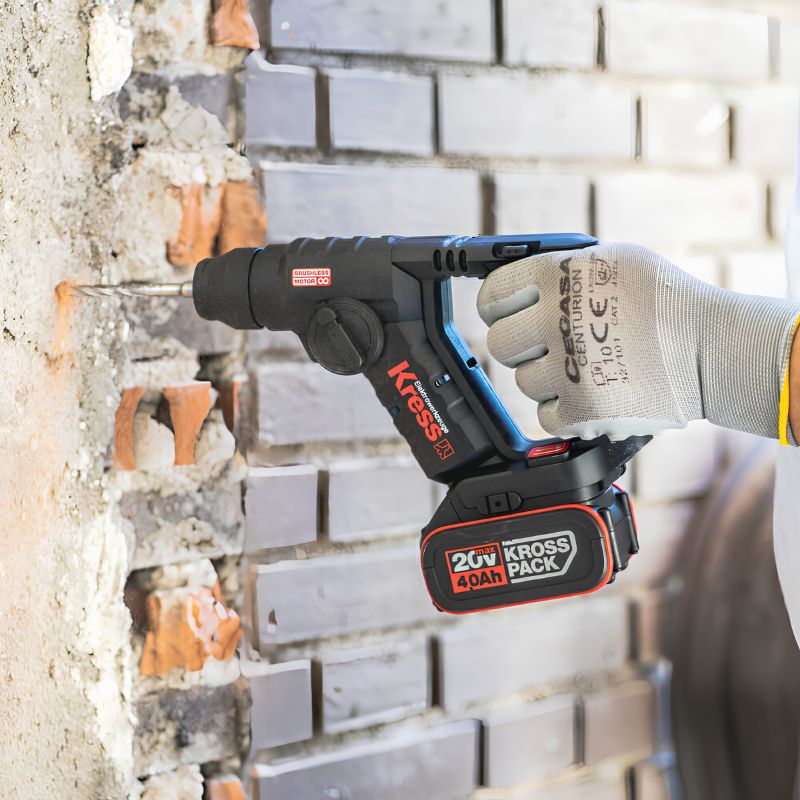 Martillo Perforador Brushless Kress KUC50.2 20 V 4,0 Ah 2 Baterías SDS-Plus 1,7 J