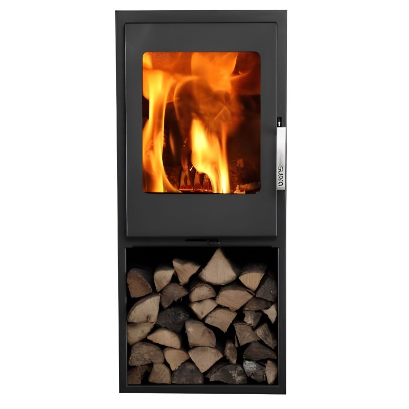 Estufa de Leña SUPRA Jacco Bûcher 4,8 kW con Leñero Integrado - FR9010550B