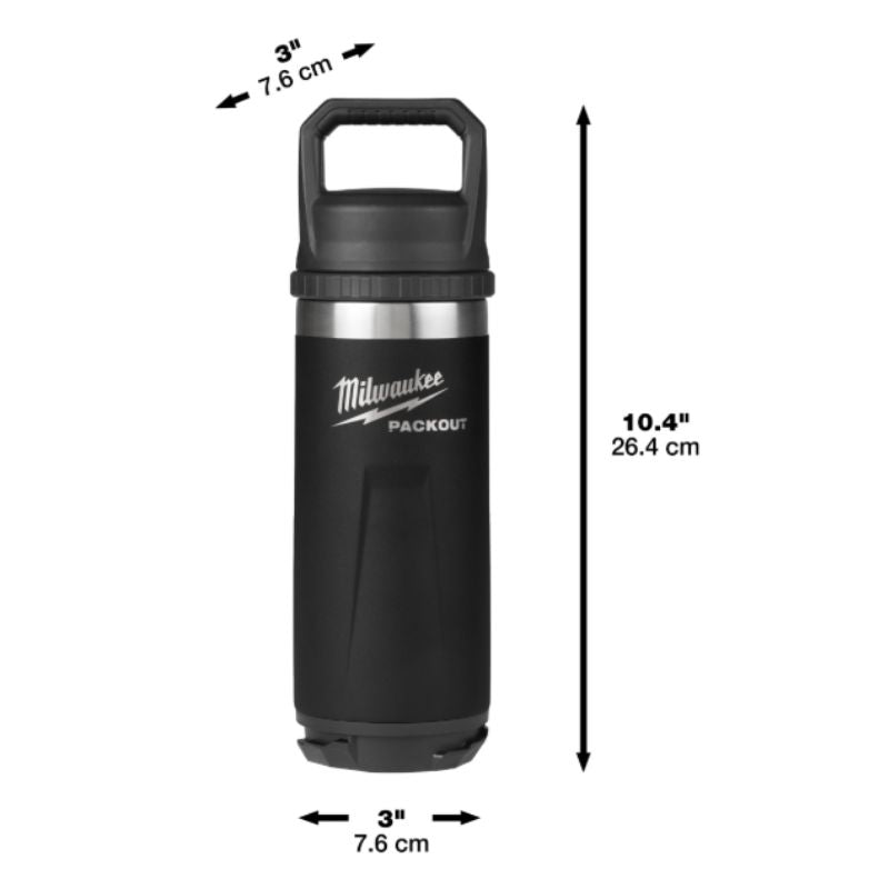 Botella Negra Termo PackOut De 710ML 4932493466 MILWAUKEE