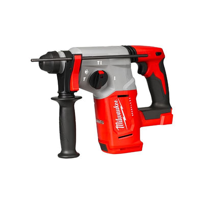 PowerPack Milwaukee M18 Taladro Percutor + Amoladora 115 mm + Martillo SDS-Plus 26 mm + 3 Baterías + Cargador + Bolsa)