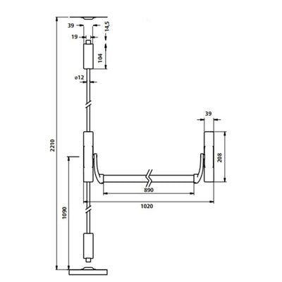 ANTIPANICO 1930/90x8 INOX INOX TESA
