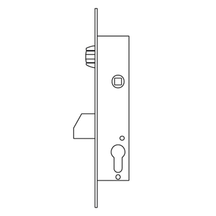 Cerradura para Perfiles Metálicos Rodillo + Paletón 2216/25/AI INOX TESA (Sin Cilindro)