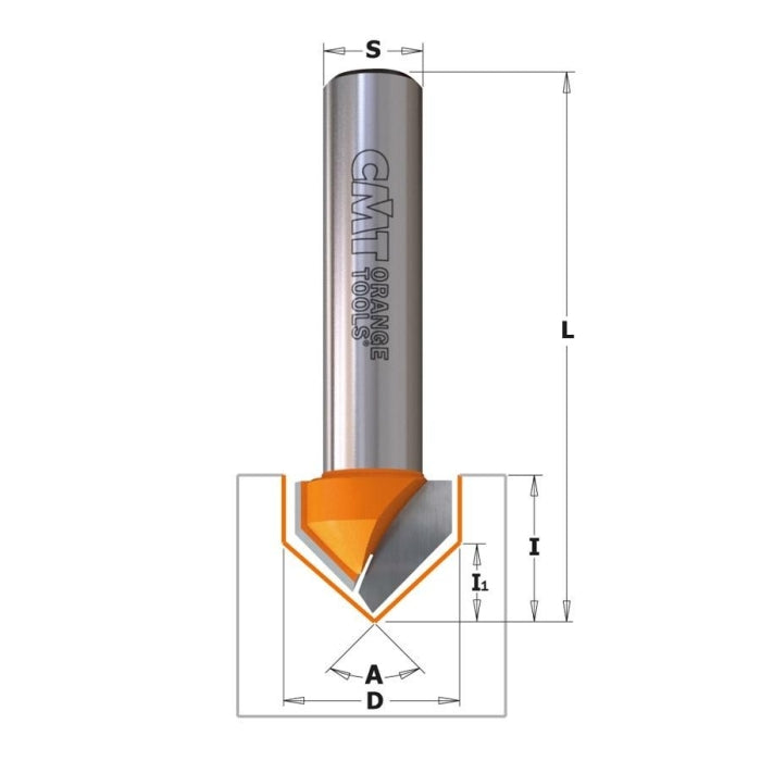 Fresa para Ranuras en V 90º D31.7x19 Mango 8 915.317.11 CMT