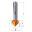 Fresa para Ranuras en V 90º D9.5x12.7 Mango 8 915.095.11 CMT