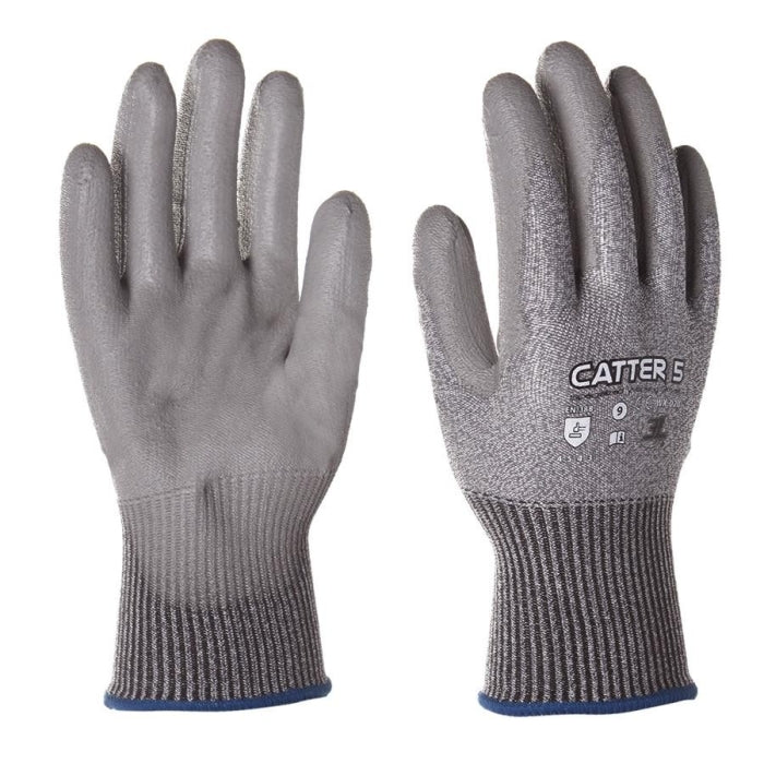 GUANTE ANTICORTE FIBRA /POLIURET  CATTER-5   T-8
