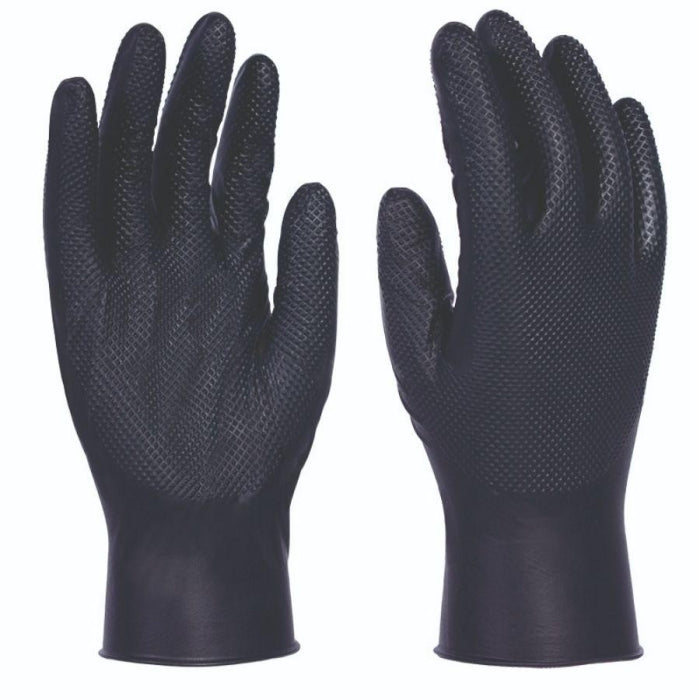 GUANTE NITRILO DESECHABLE UNIGRIP BK 2560 NEGRO (50UDS) T-XL