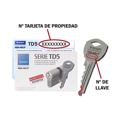 Copia de llave Seguridad TESA TD51 / TD5