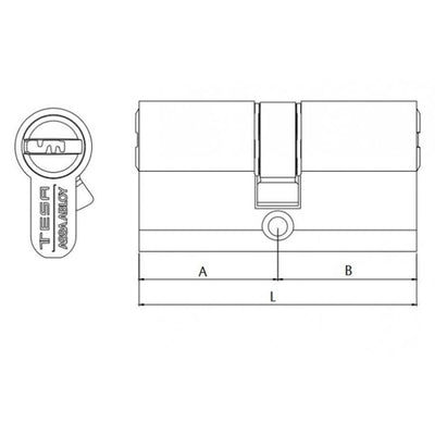 CILINDRO SEGURIDAD T80 30x60 NIQUEL MATE TESA