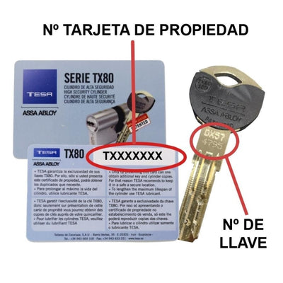 Copia de llave de Seguridad TESA TX80