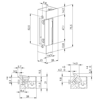 Portero Eléctrico Automático Invisible Desbloqueo V AC DORCAS 45AADF/MG