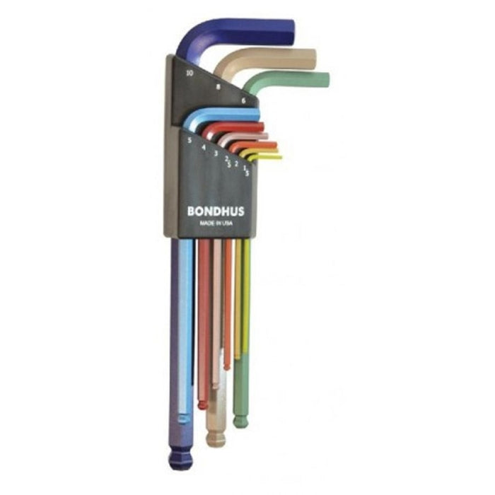 Juego 9 Llaves Allen Color Punta Bola 1,5-10mm 69499 BONDHUS
