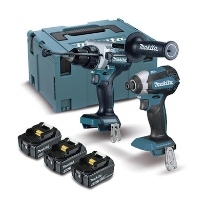 Kit Atornillador DTD153Z + Taladro DHP486Z + 3 Bat. 5.0Ah DLX2418TJ MAKITA