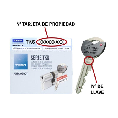 Copia de llave de Seguridad TESA TK6