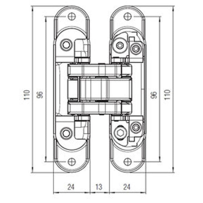 Bisagra Oculta Atomika SLIM 8060 Cromo 60 kg.