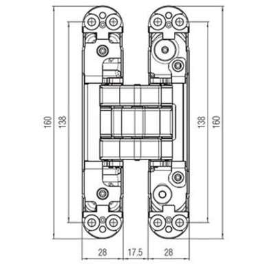 Bisagra Oculta Atomika SLIM 8080 Níquel 80 kg
