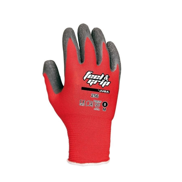 GUANTE FEEL&GRIP H256 ROJO T8/M JUBA