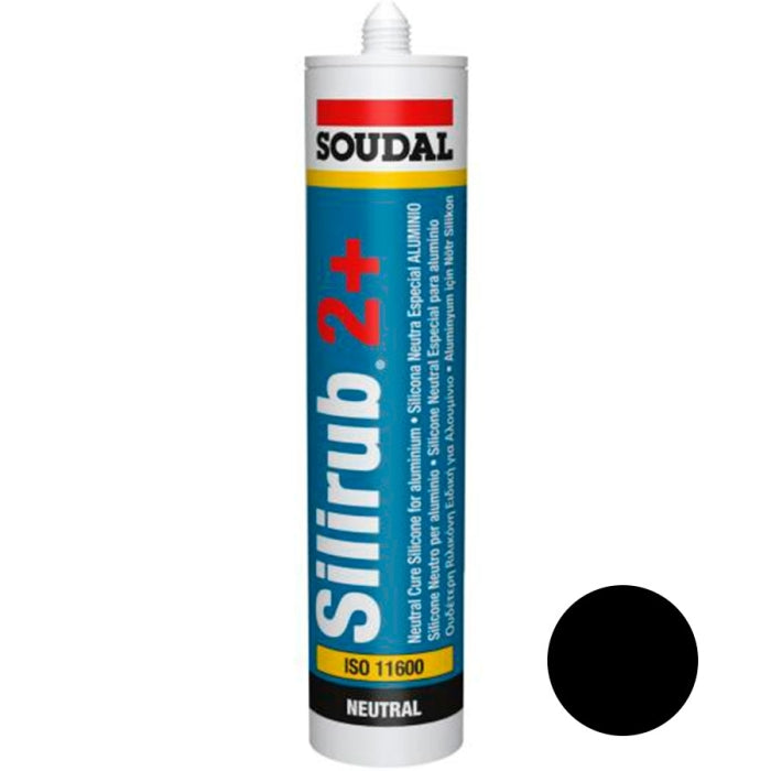 SILICONA NEUTRA SILIRUB 2+ NEGRA 300ML SOUDAL