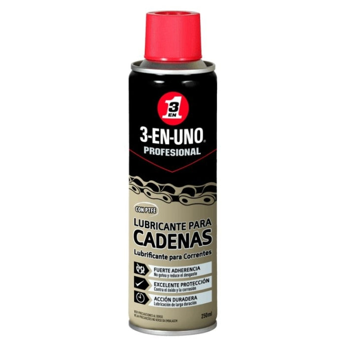 Lubricante de cadenas spray 250 ml 3EN1