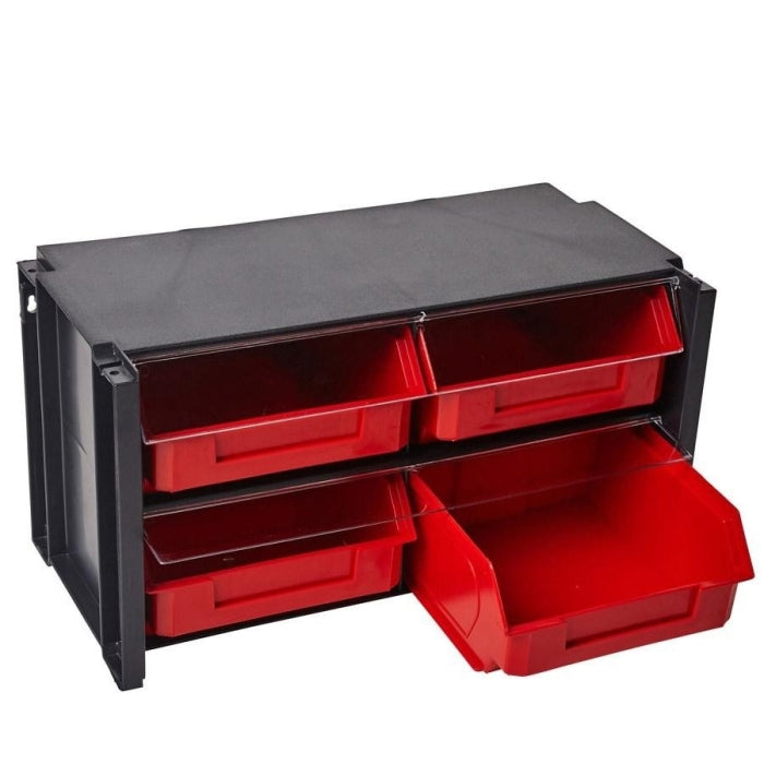 Estante Clasificador (4 cajones) ABS Negro y Rojo TAYG