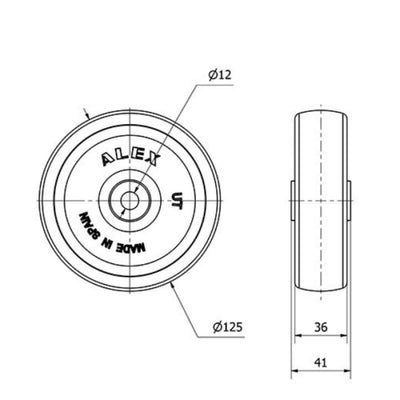 Aro Poliamix Blanco 125mm 250Kg 4-0025 ALEX