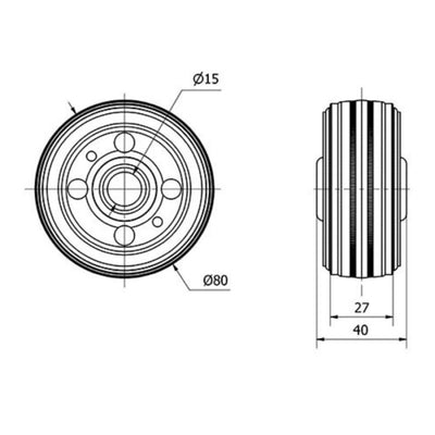 ARO GOMA NEGRA 80MM 80KG 2-0411 ALEX