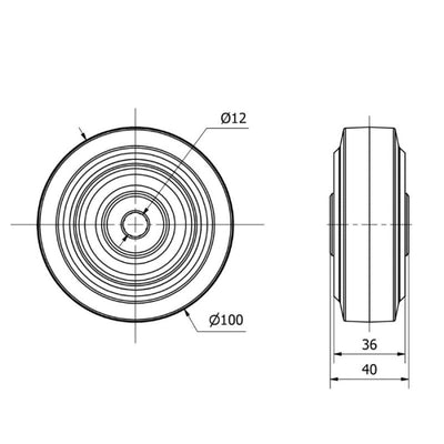 Aro Goma Gris100mm 170Kg 2-3747 RUEDASALEX