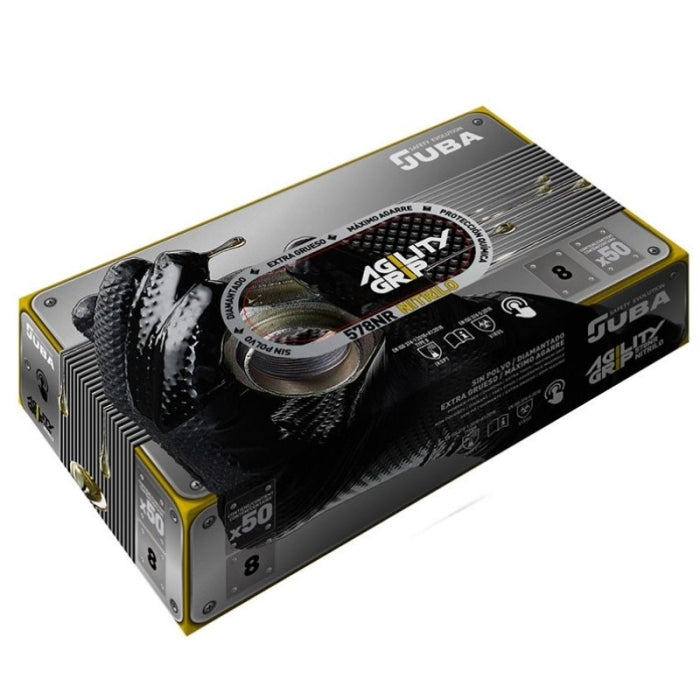 Guante Nitrilo Diamantado Negro 50 Uds Tm/8 578NR JUBA