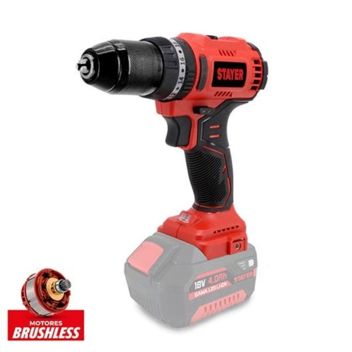 Taladro Atornillador Brushless 2 Baterias 2 AH + Maletin STAYER  PBL50 2022PK