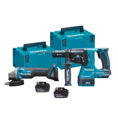 Combo Miniamoladora DGA504Z y Martillo Ligero DHR243Z 18V 5,0Ah DLX2125TJ1 MAKITA
