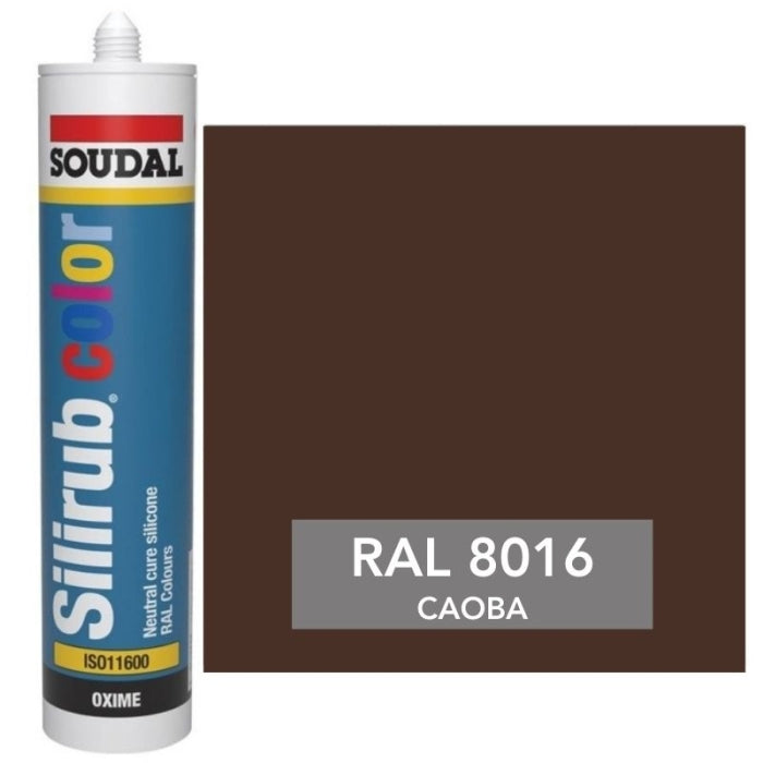 Silicona de Color Marrón Caoba RAL 8016 Neutra SOUDAL