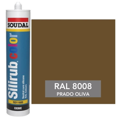 Silicona de Color Marrón Prado Oliva RAL 8008 Neutra SOUDAL