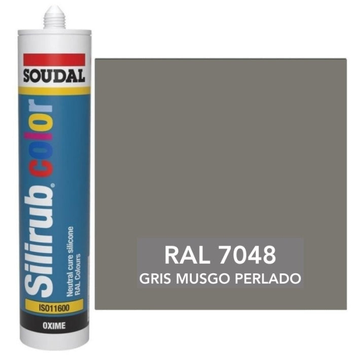 Silicona de Color Gris Musgo Perlado RAL 7048 Neutra SOUDAL