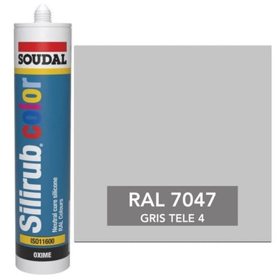 Silicona de Color Gris Tele 4 RAL 7047 Neutra SOUDAL