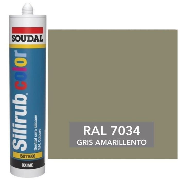 Silicona de Color Gris Musgo Amarillento RAL 7034 Neutra SOUDAL