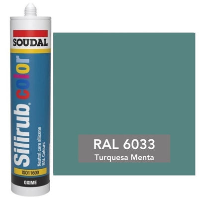 Silicona de Color Turquesa Menta RAL 6033 Neutra SOUDAL