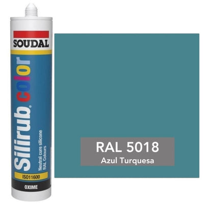 Silicona de Color Azul Turquesa RAL 5018 Neutra SOUDAL