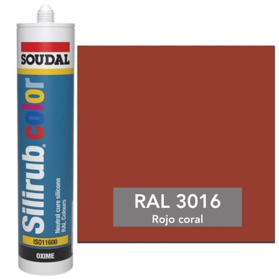 Silicona de Color Rojo Coral RAL 3016 Neutra SOUDAL