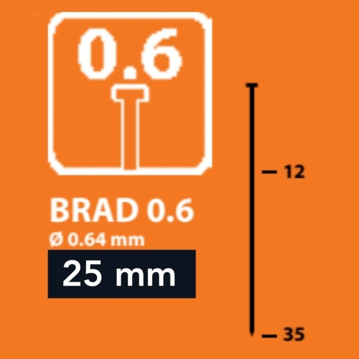 Clavo con cabeza Brad 0.6x25 (10.000)