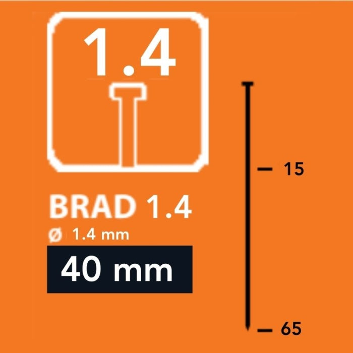 Clavo con cabeza Brad 1.4x40 (2.500)