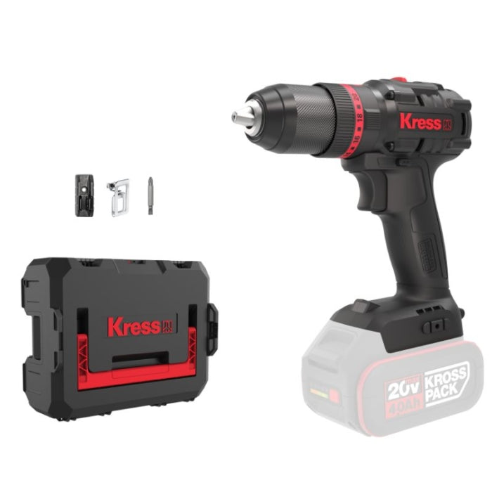 Taladro  Percutor Brushless 20V  2bat 4Ah 60Nm  KUC30 KRESS