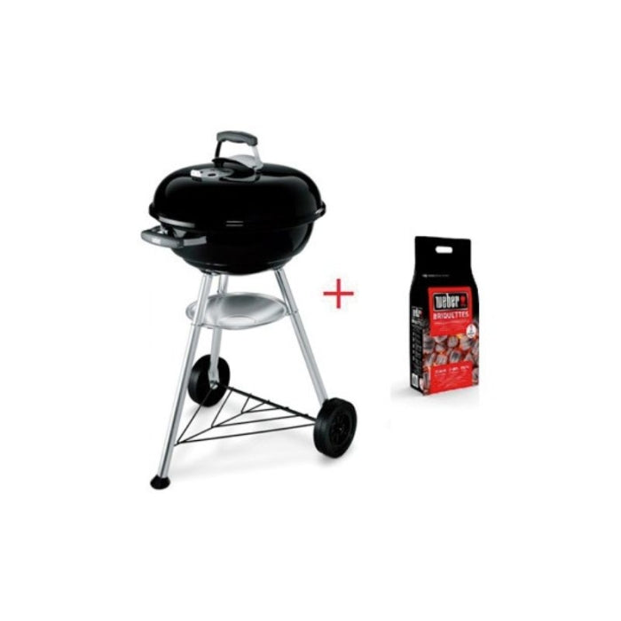 Barbacoa Carbon Compact Kettel 47 Regalo 2 KG Briquetas WEBER