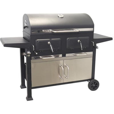Barbacoa Carbon Dos Mesas Auxiliares 162,5 X 64 X 108,5 CM KY4524A NATUUR