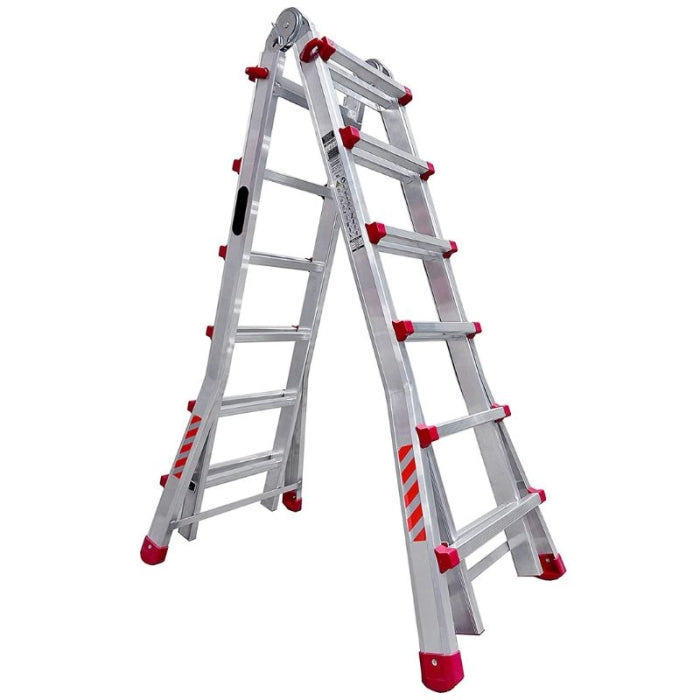 Escalera Multiposicion Telescopica 6X4 Peldaños Aluminio FERROTECH