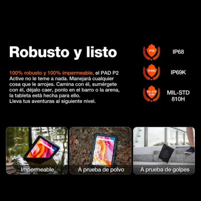 Tablet Regurizado AGM PAD P2 ACTIVE IP68 IP69K 8+8GB RAM + 256MB ROM 8000MAH