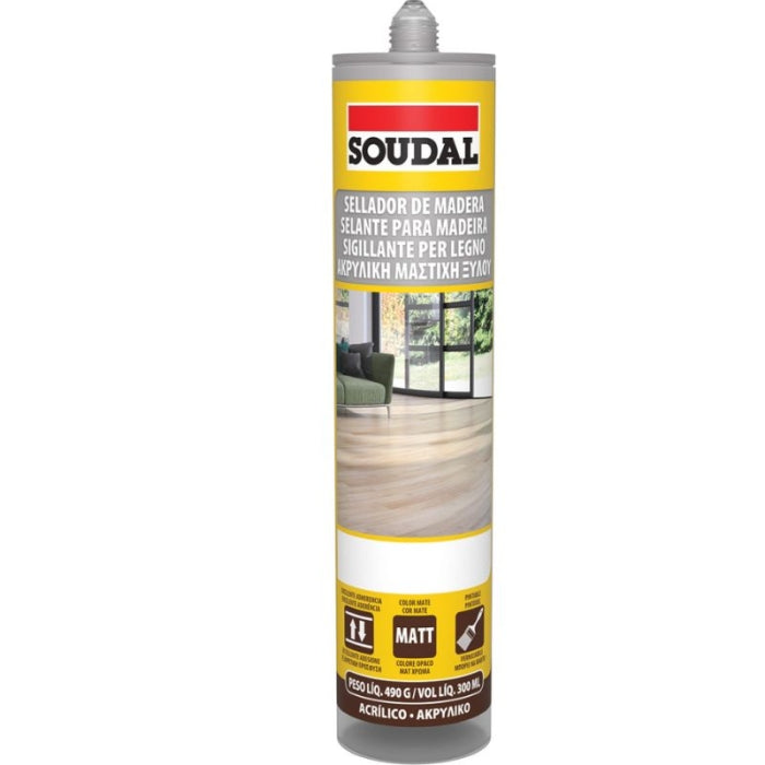 Sellador Madera Gris Oscuro Cartucho 300ML SOUDAL