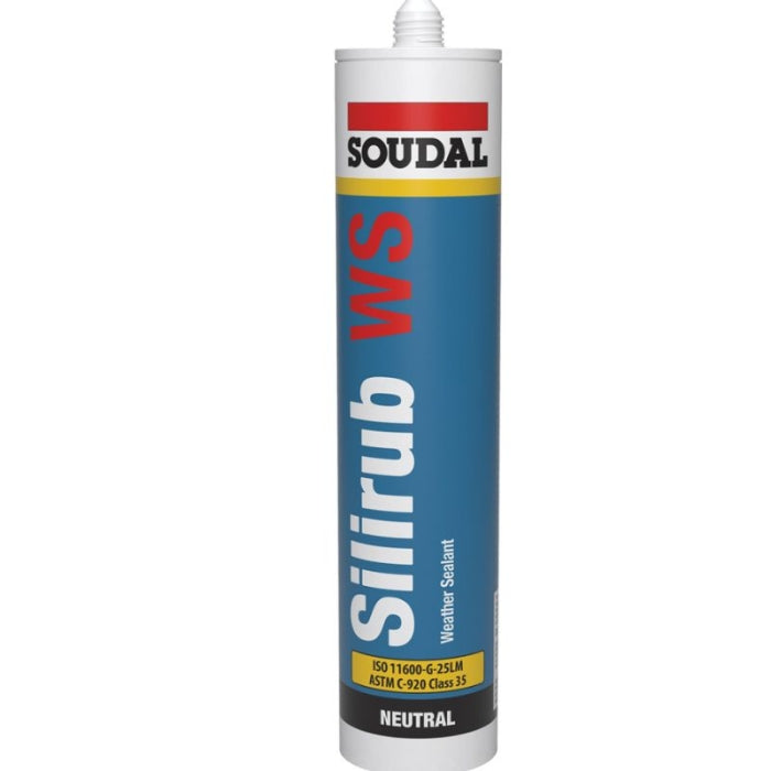 Silicona Estructural Silirub WS Translcido Cartucho 300ML SOUDAL